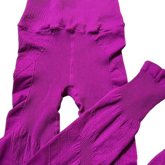 Free People High Rise 7/8 Ribbed Legging XS/S Purple NWOT - Picture 2 of 7